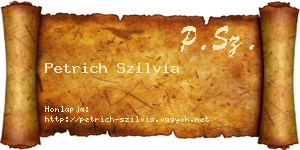 Petrich Szilvia névjegykártya