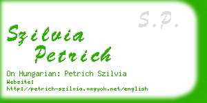 szilvia petrich business card